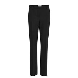 New ICHI Black IHLEXI Trousers Size 42  US 14/16 Business Casual Straight Leg